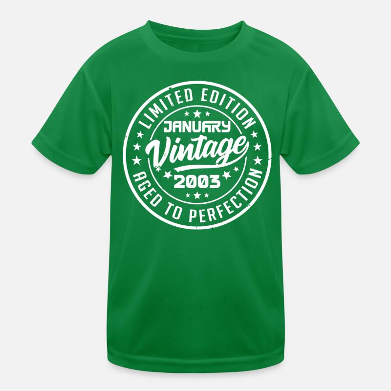 Né en Janvier 2003 Anniversaire Rétro Janvier 2003 T-shirt sport Enfant