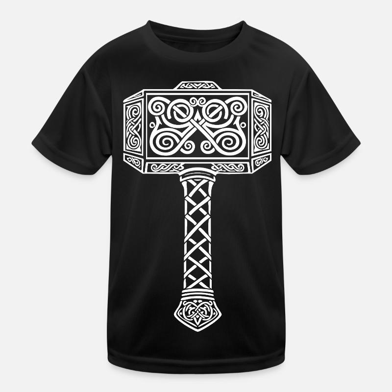 Mjölnir Thors Hammer Wikinger-Maskottchen Kinder Funktions-T-Shirt