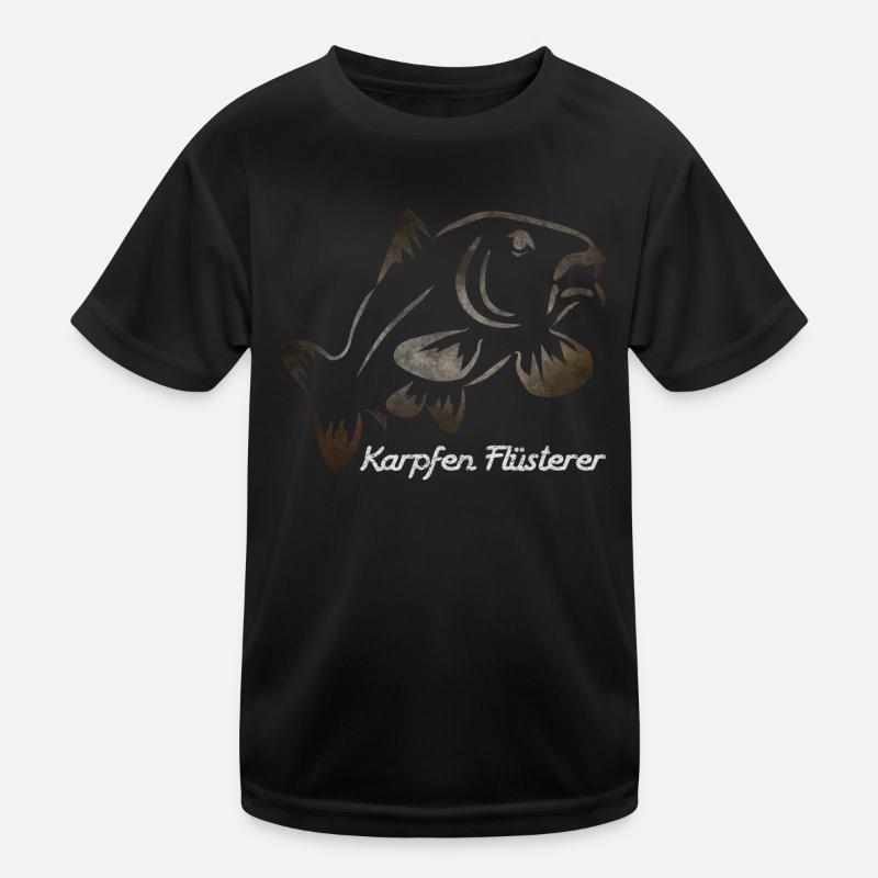 Karpfen Flüsterer - Kinder Funktions-T-Shirt - Schwarz