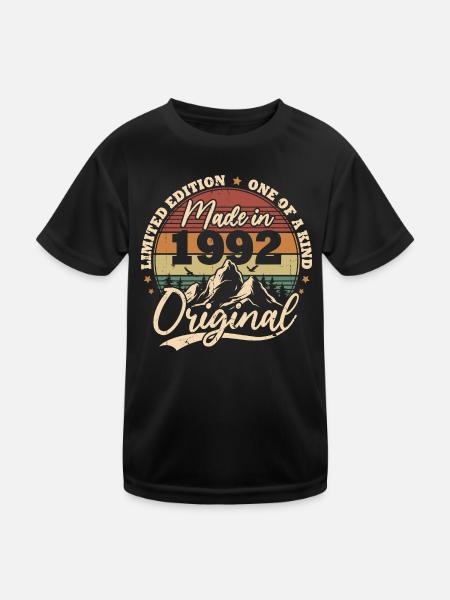 1992 Vintage Retro Birthday Gift 31 Years - Kids Functional T-Shirt - black - Front