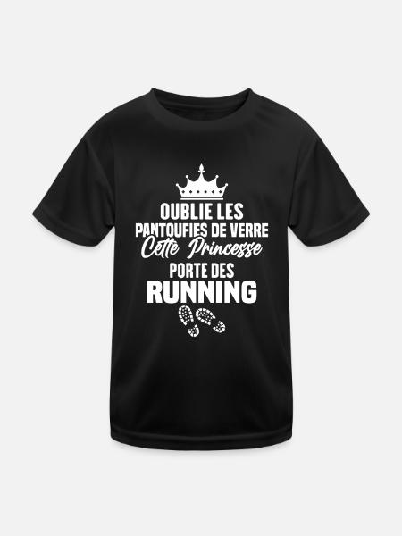 Cette princesse porte des running - T-shirt sport Enfant - noir - Devant