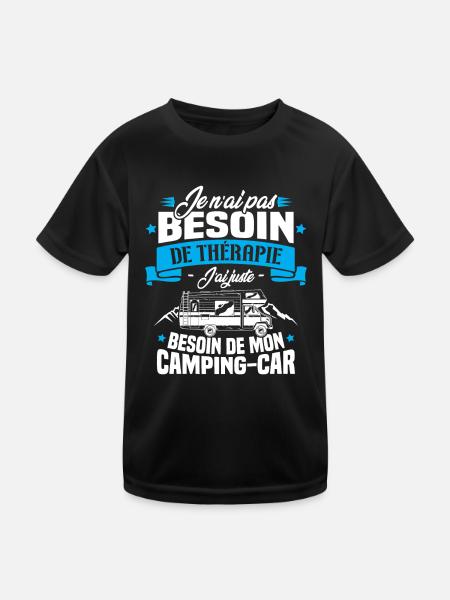 Pas besoin de thérapie, besoin de mon camping-car - T-shirt sport Enfant - noir - Devant