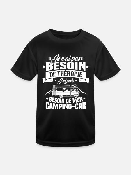 Pas besoin de thérapie, besoin de mon camping-car - T-shirt sport Enfant - noir - Devant