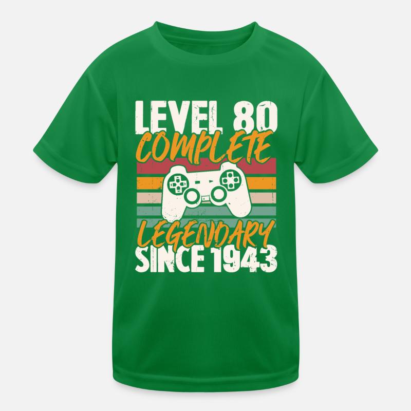 Geburtstagsgeschenk, Level 80 Complete 1943 Kinder Funktions-T-Shirt