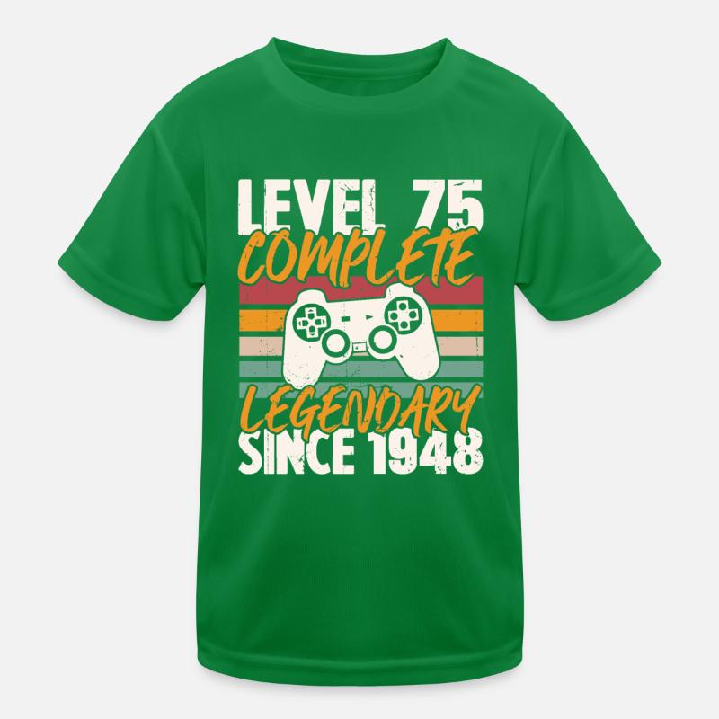 Geburtstagsgeschenk, Level 75 Complete 1948 Kinder Funktions-T-Shirt