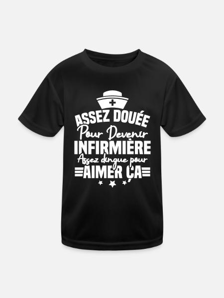 Talentiert genug, um Krankenschwester zu werden - Kinder Funktions-T-Shirt - Schwarz - Vorne