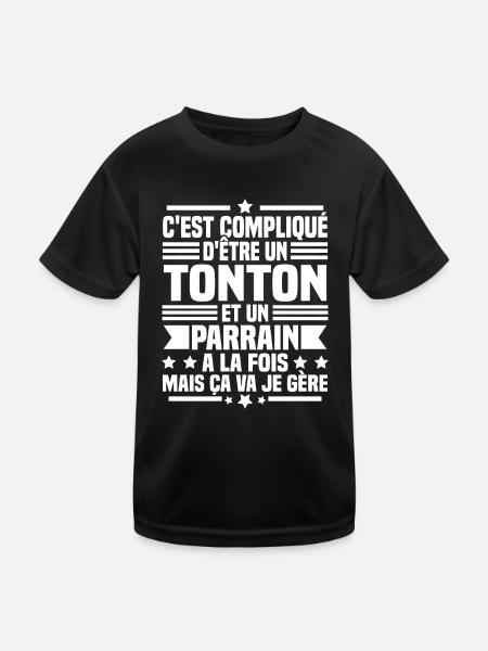 Tonton et Parrain - T-shirt sport Enfant - noir - Devant
