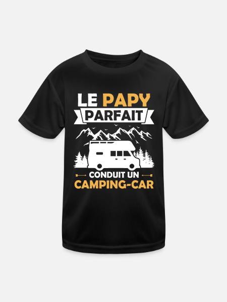 Le papy parfait conduit un camping car - T-shirt sport Enfant - noir - Devant