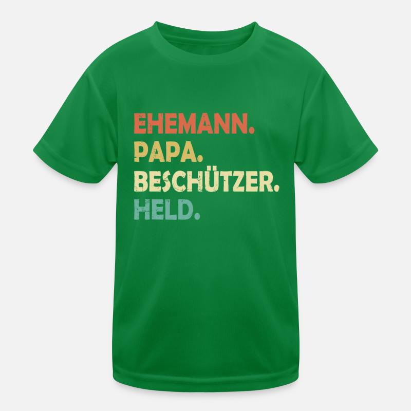 Ehemann Papa Beschützer Held Kinder Funktions-T-Shirt