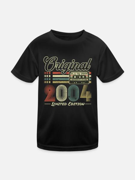 Original 2004 Vintage Jahrgang Retro Geburtstag - Kinder Funktions-T-Shirt - Schwarz - Vorne