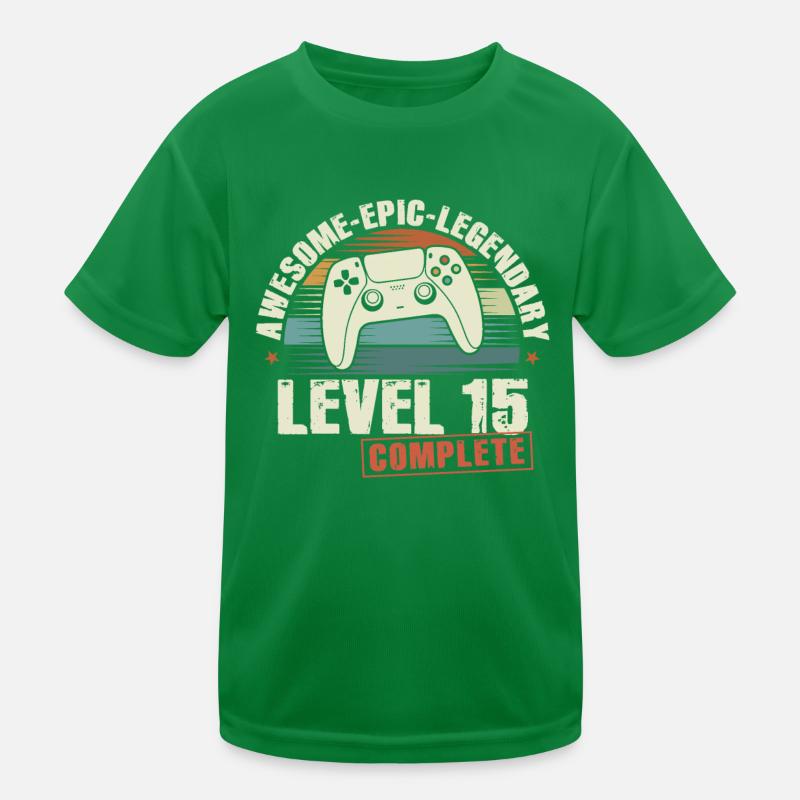 Level 15 Complete 15th Birthday Gift Kids Functional T-Shirt