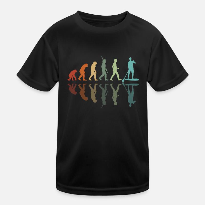 Paddleboard Evolution - Kinder Funktions-T-Shirt - Schwarz