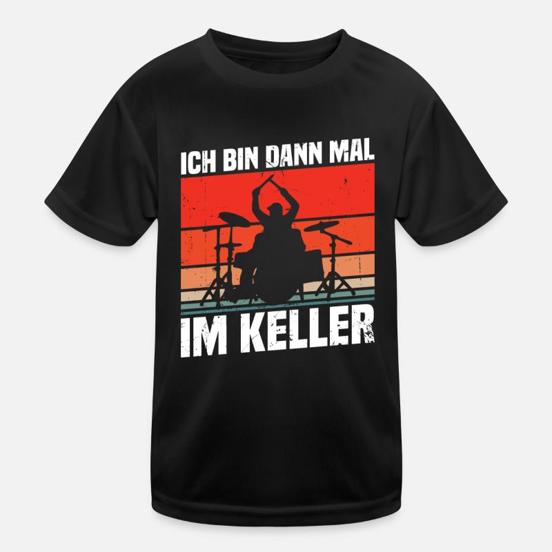 Ich bin dann mal im Keller - Kinder Funktions-T-Shirt - Schwarz