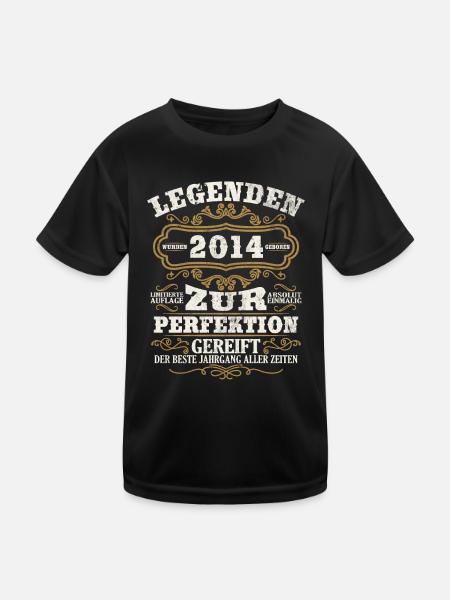 Legenden 2014 Jahrgang Geschenk Geburtstag - Kinder Funktions-T-Shirt - Schwarz - Vorne