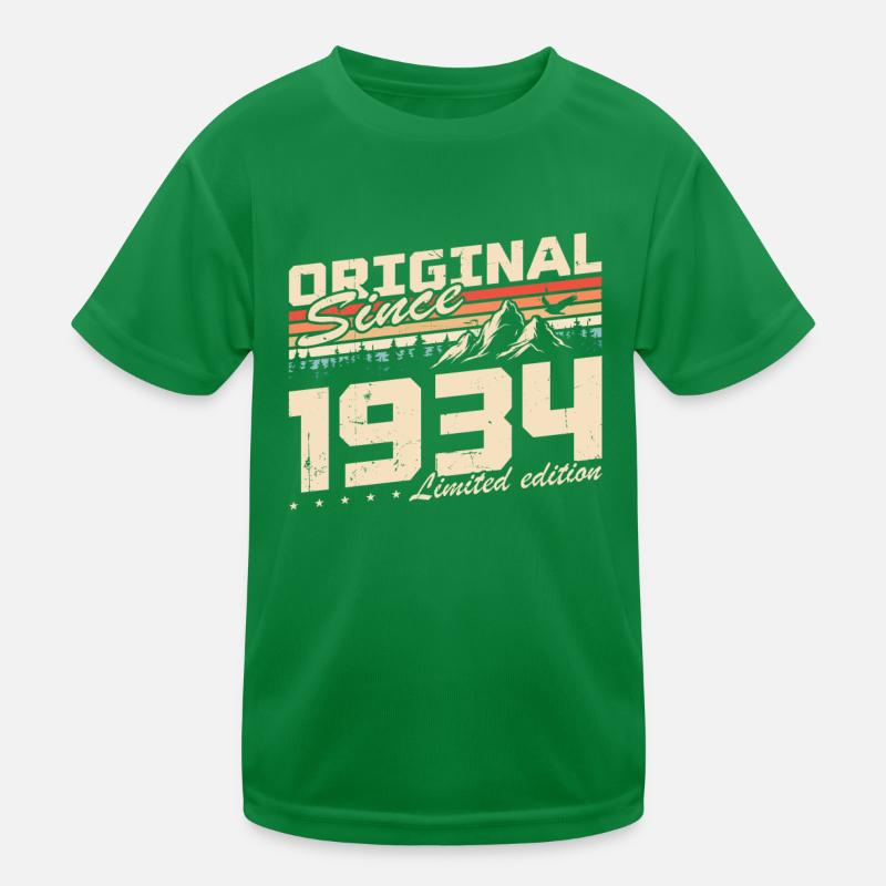 Original 1934 Geboren Vintage Geburtstag Geschenk Kinder Funktions-T-Shirt