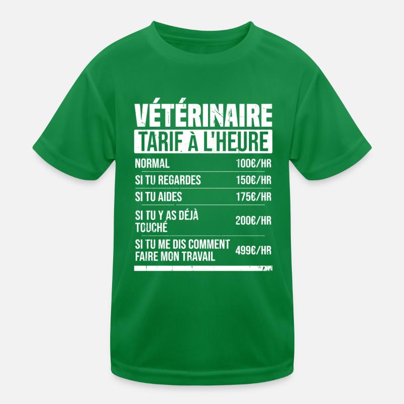 Veterinarian Hourly Rate Humor Gift Idea Kids Functional T-Shirt