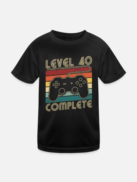 Niveau 40 Complet Cadeau d’anniversaire 40 ans - T-shirt sport Enfant - noir - Devant