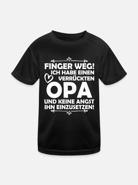 Ich habe einen verrückten Opa - Kinder Funktions-T-Shirt - Schwarz - Vorne