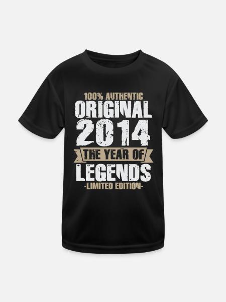 Legende 2014 Original Jahrgang Geburtstagsgeschenk - Kinder Funktions-T-Shirt - Schwarz - Vorne