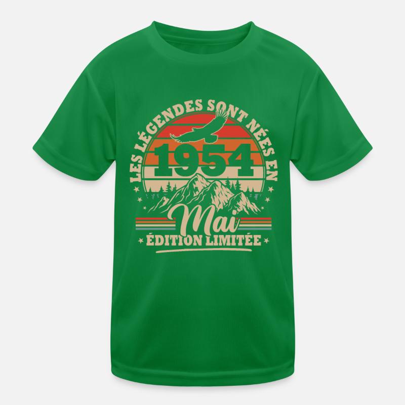 Vintage Birthday Gift Born in May 1954 Kids Functional T-Shirt
