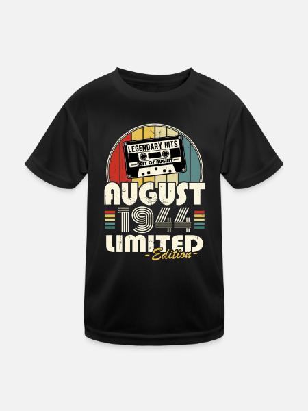 Legendary since August 1944 Vintage Birthday - Kids Functional T-Shirt - black - Front