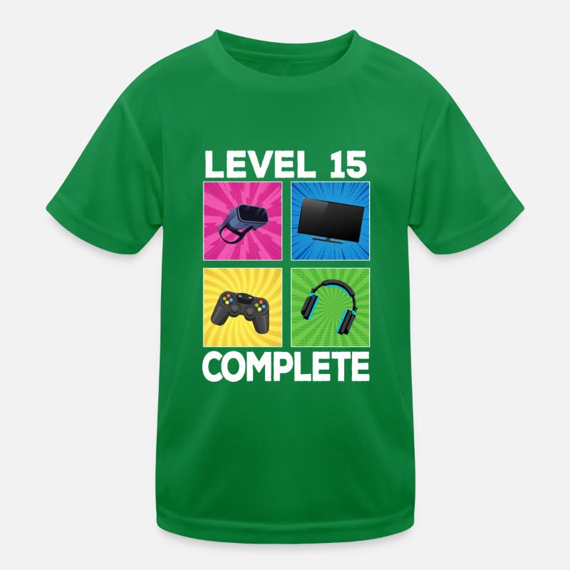 Level 15 complete 2007 Game 15. Geburtstag Kinder Funktions-T-Shirt