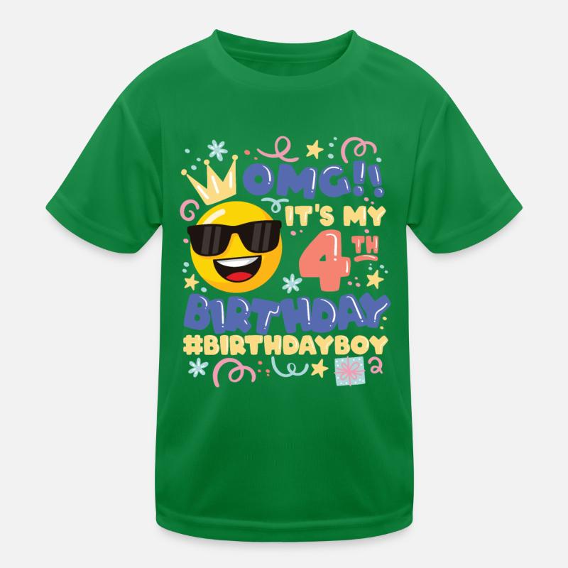 Omg! c’est mon 4ème anniversaire Boy Emoticon T-shirt sport Enfant