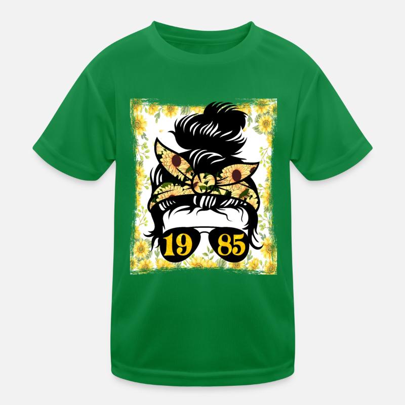 Sonnenblume Mama Geboren 1985 Geburtstag Kinder Funktions-T-Shirt