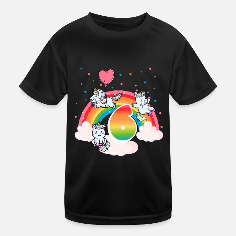 6th Birthday Dabbing Llama Unicorn Sloth | 6th Kinder Funktions-T-Shirt