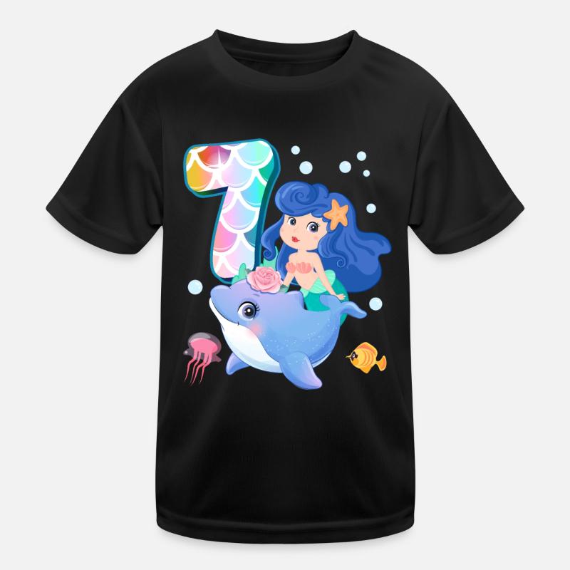7. Geburtstag | Meerjungfrau Geburtstag | Kinder Funktions-T-Shirt