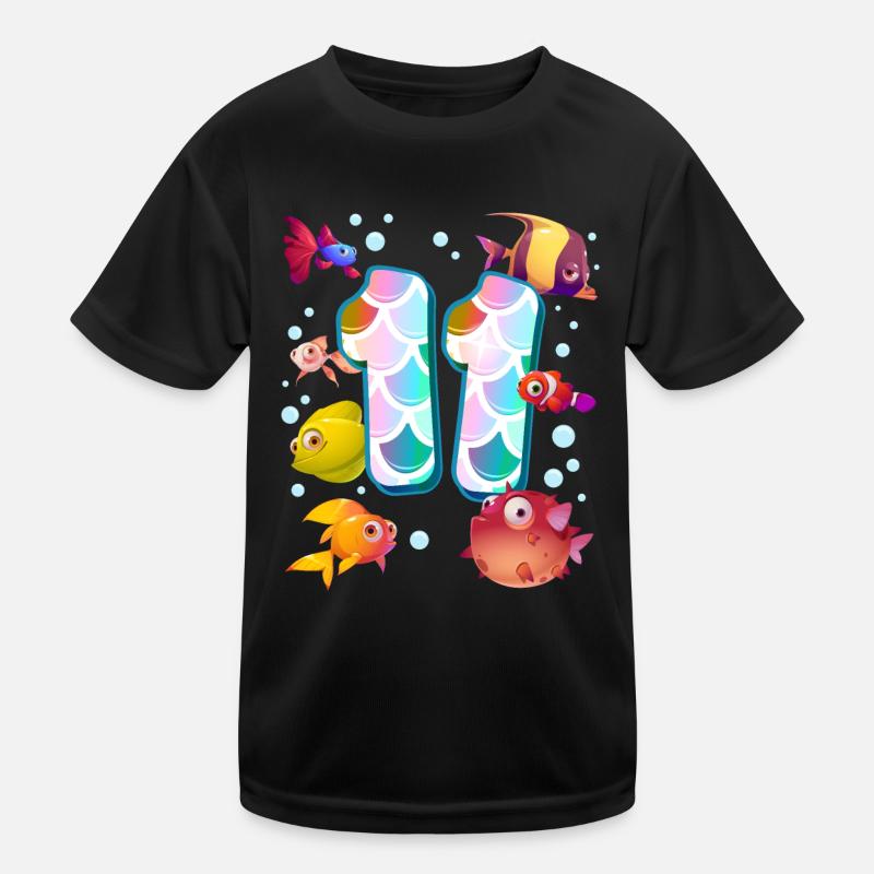 11. Geburtstag | Regenbogenfisch Geburtstag | Kinder Funktions-T-Shirt