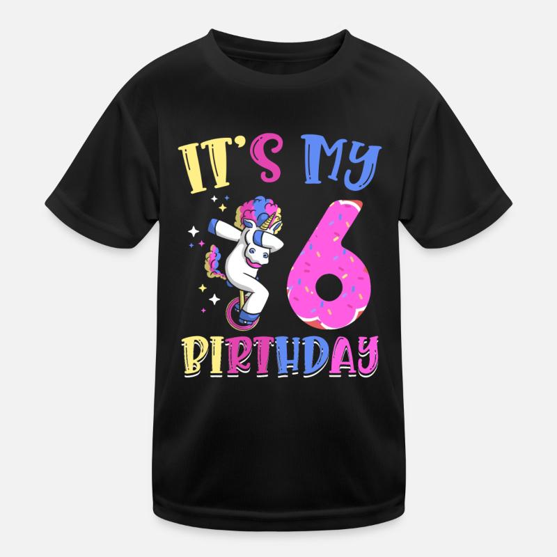C’est mon poney licorne éclatant de 6 ans 6. - T-shirt sport Enfant - noir