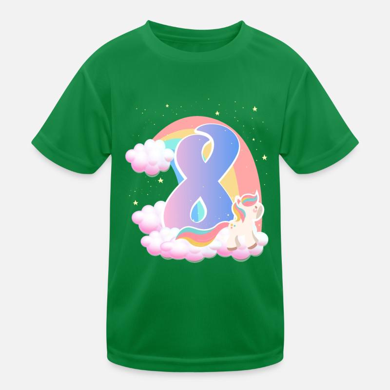 8 Unicorn Rainbow Clouds Little Pony 8. Kids Functional T-Shirt