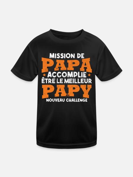 Nouveau challenge être meilleur papy, Futur papy - T-shirt sport Enfant - noir - Devant