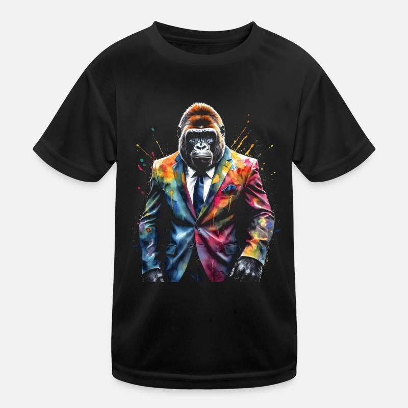 Costume de gorille singe Imprimé de conception d’animaux colorés T-shirt sport Enfant