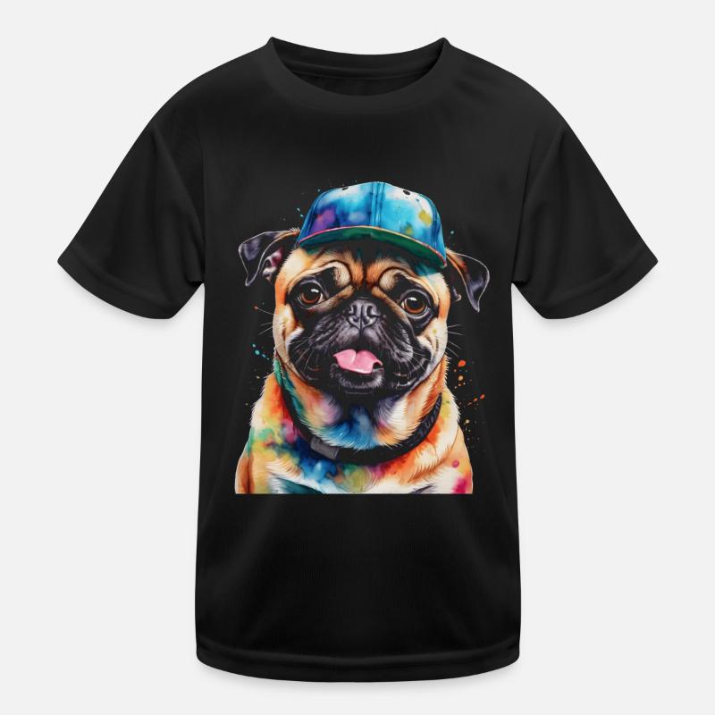 Carlin Snapback Cap Chien Coloré Conception Drôle Imprimer T-shirt sport Enfant