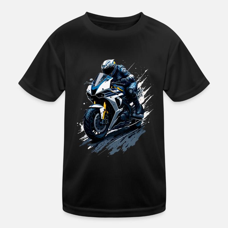 Sportmotorrad-Illustration Kinder Funktions-T-Shirt
