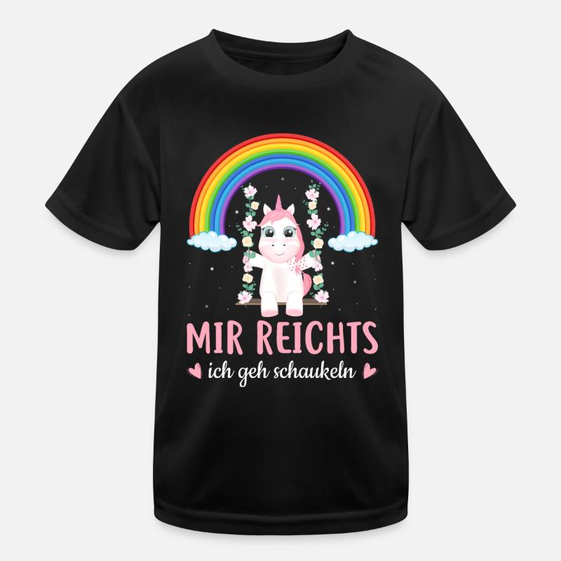 Mir Reichts Ich Geh Schaukeln - Einhorn Schaukel Kinder Funktions-T-Shirt