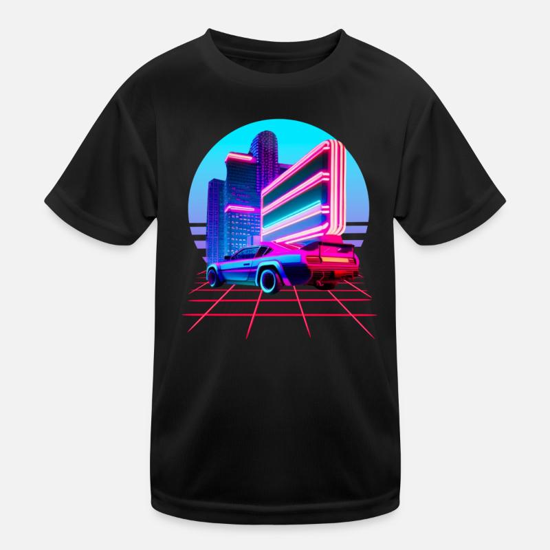 Retro Wave 80s Skyline Electro-Wave Vaporwave T-shirt sport Enfant
