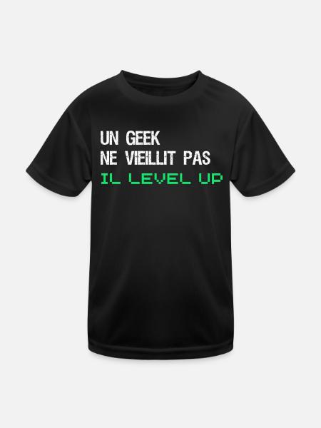 Gift idea man geek gamer birthday - Kids Functional T-Shirt - black - Front