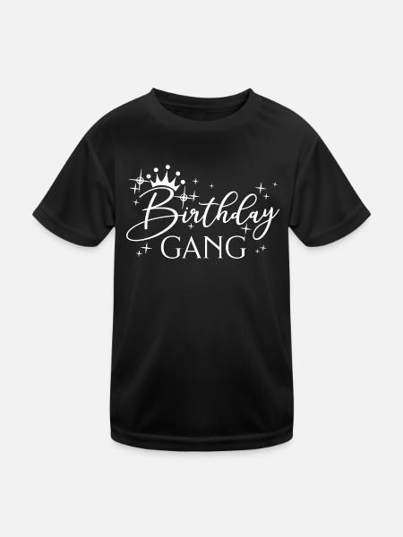 Birthday Gang Matching Group Birthday Party Gift - Kids Functional T-Shirt - black - Front