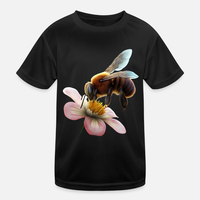 Bee on flower Kids Functional T-Shirt