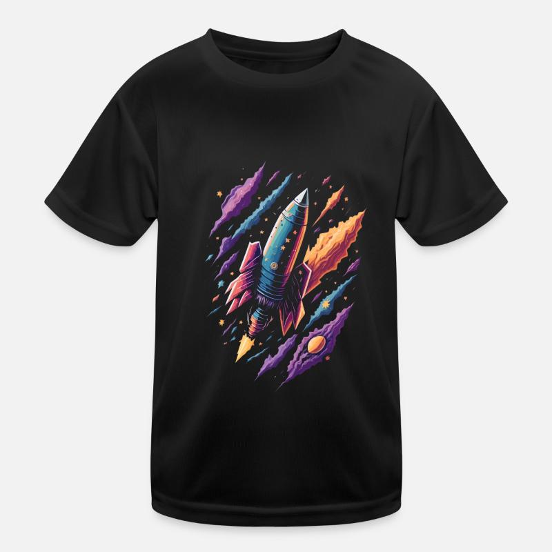 Rakete, Weltall, Raumschiff, Geburtstagsgeschenk Kinder Funktions-T-Shirt