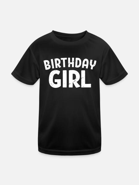 Geburtstagskind Coole Geburtstagsparty für Kinder Mädchen - Kinder Funktions-T-Shirt - Schwarz - Vorne