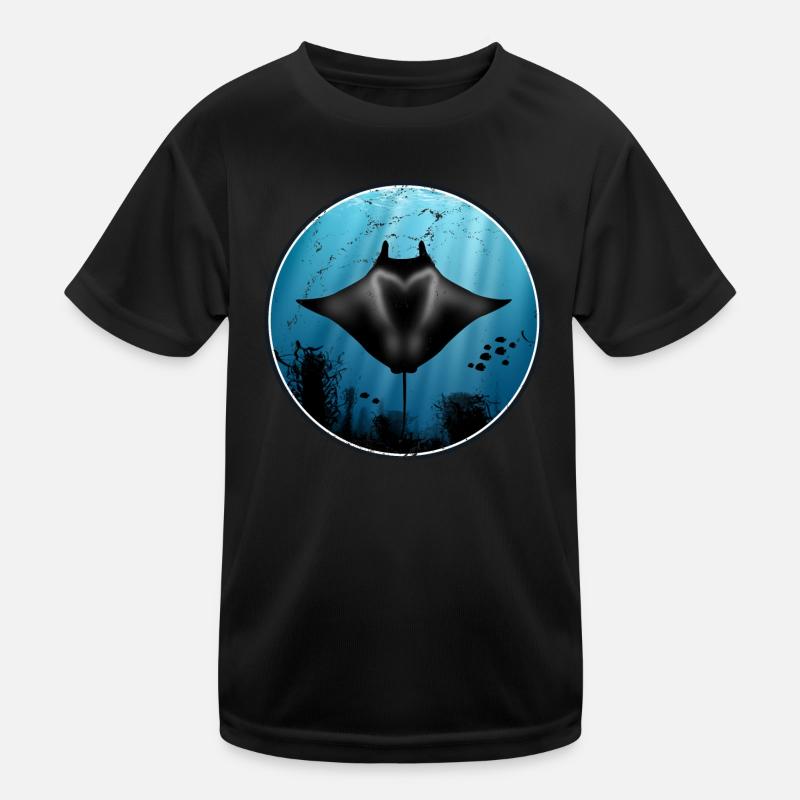 Mantarochen - Kinder Funktions-T-Shirt - Schwarz