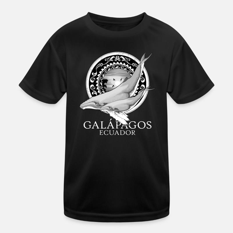 Buckelwale Galápagos Ecuador - Kinder Funktions-T-Shirt - Schwarz