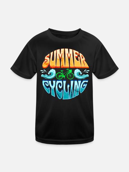 VÉLO VERT D’ÉTÉ - T-shirt sport Enfant - noir - Devant