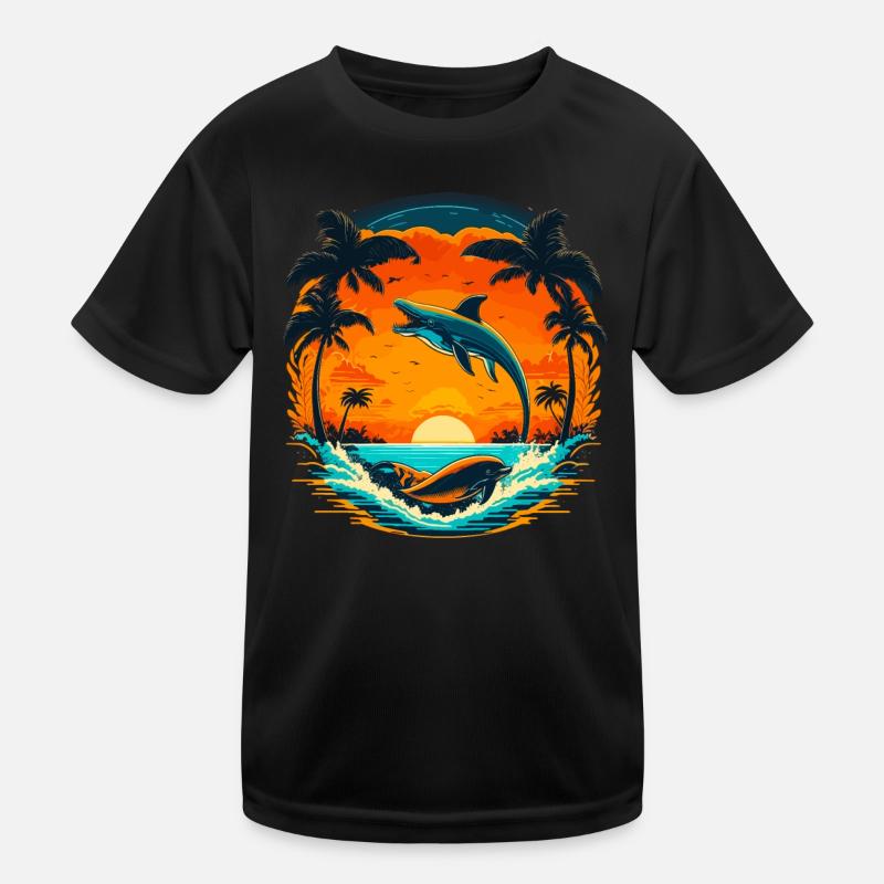 Dauphin Coucher de soleil d’été T-shirt sport Enfant