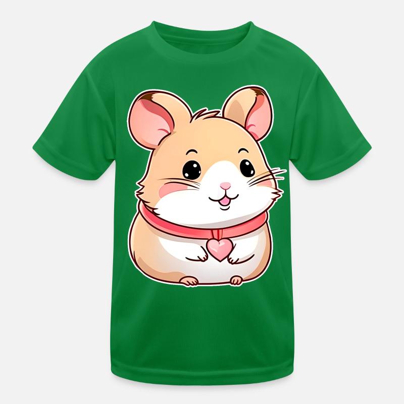 Cute hamster with hearts Kids Functional T-Shirt