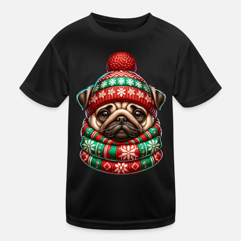 Idée cadeau de Noël chapeau de Noël carlin T-shirt sport Enfant
